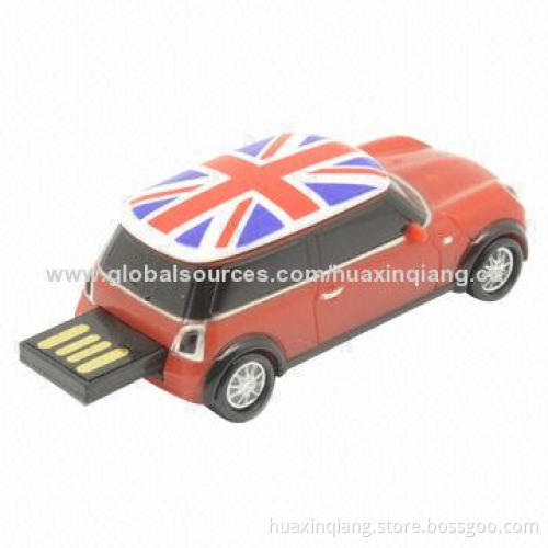 USB Drive/Flash Memory, Car Style, 128MB to 64GB Capacity, 5-year Warranty